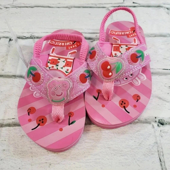 Peppa Pig Flip Flops. Summer Girls Baby Shoes. - Picture 6 of 10